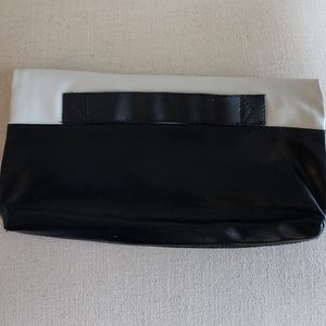 Faux Leather Foldover Clutch Bag